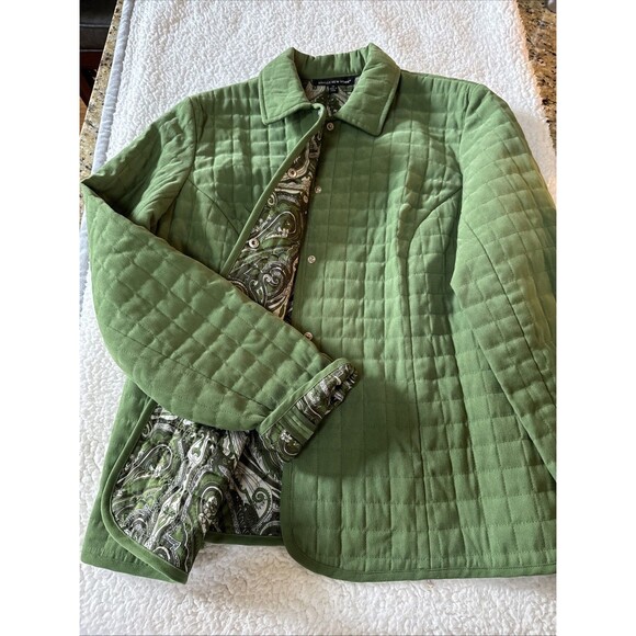 Briggs New York Light Green Lightweight Quilted Long Sleeve Jacket Size 14 - Picture 3 of 10